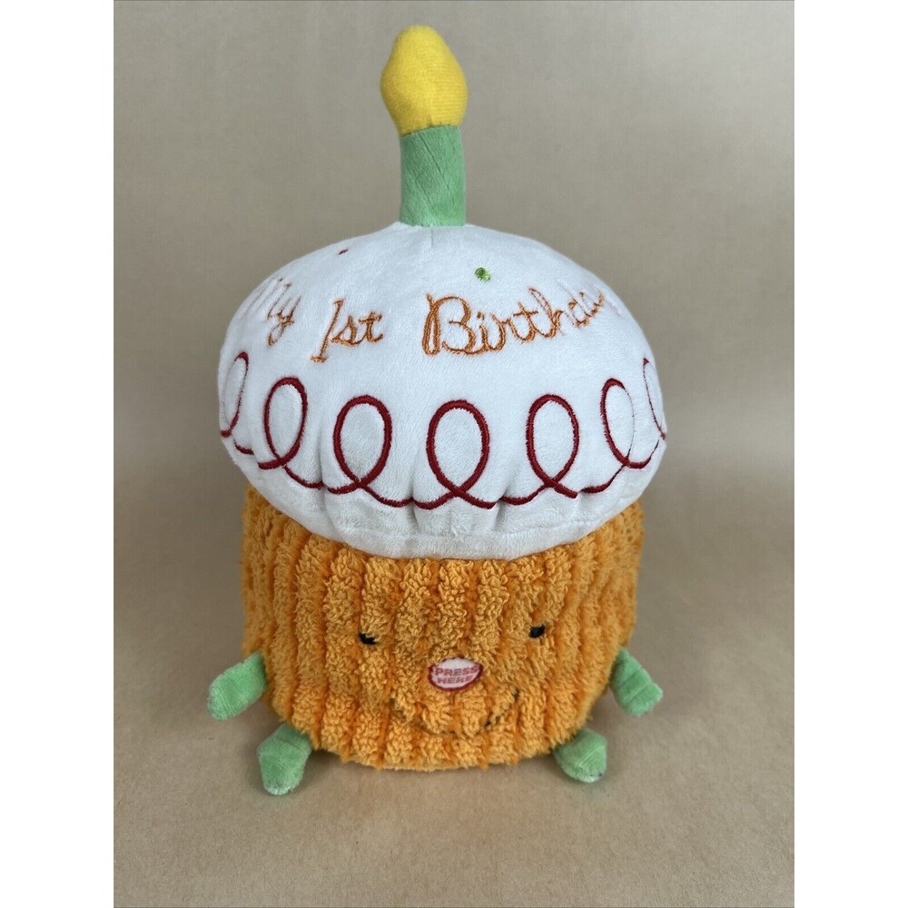 Hallmark Musical Light Up 1st Birthday Cupcake Plush Plays Happy Bday Gift Rare‎